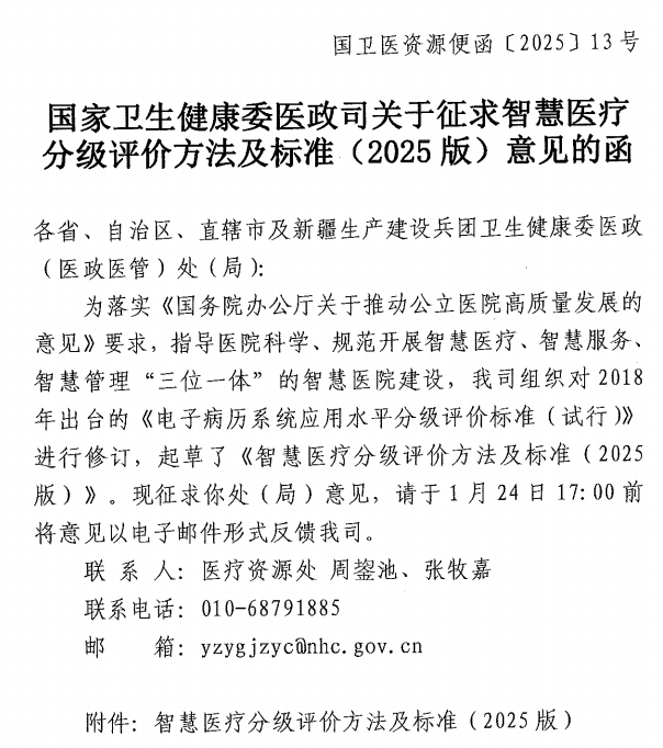 智慧医疗分级评级标准（2025版）要来了